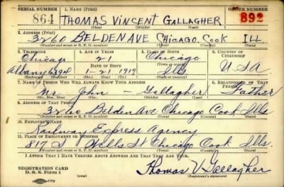 Thumbnail for Thomas Vincent > Gallagher, Thomas Vincent (1919)