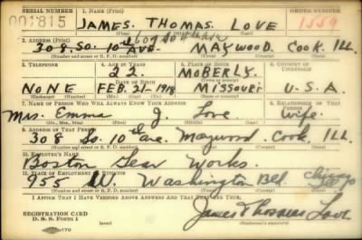 Thumbnail for James Thomas > Love, James Thomas (1918)