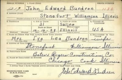 Thumbnail for John Edward > Bundren, John Edward (1909)