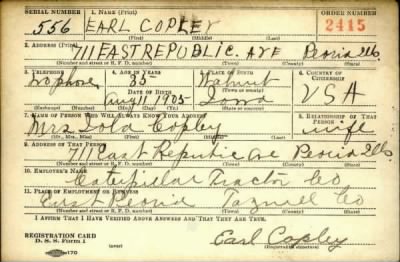 Thumbnail for Earl > Copley, Earl (1905)