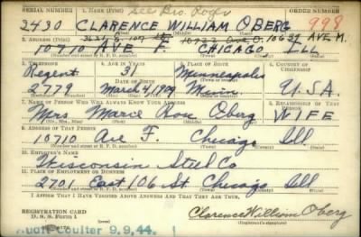 Thumbnail for Clarence William > Oberg, Clarence William (1909)