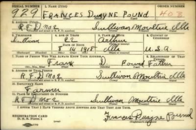 Thumbnail for Frances Duayne > Pound, Frances Duayne (1918)