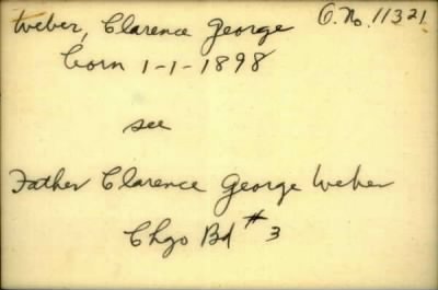 Thumbnail for Clarence George > Weber, Clarence George (1898)