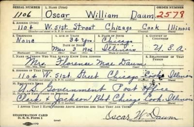 Thumbnail for Oscar William > Daum, Oscar William (1906)