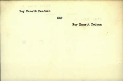 Thumbnail for Roy Emmett > Deadman, Roy Emmett