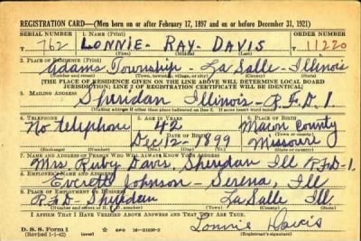 Lonnie Ray > Davis, Lonnie Ray (1899)