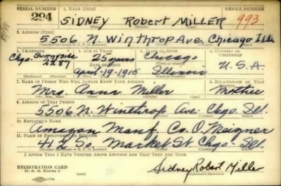 Thumbnail for Sidney Robert > Miller, Sidney Robert (1915)