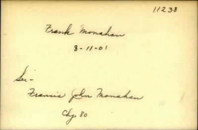 Thumbnail for Francis Joseph > Monahan, Francis Joseph (1900)