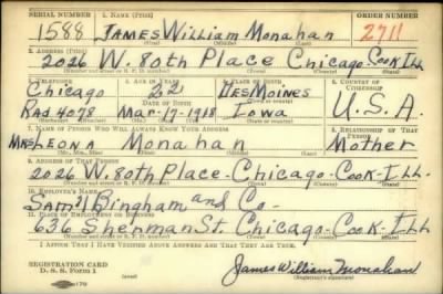 Thumbnail for James William > Monahan, James William (1918)