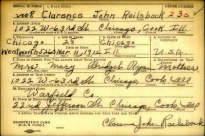 Thumbnail for Clarence John > Railsback, Clarence John (1912)