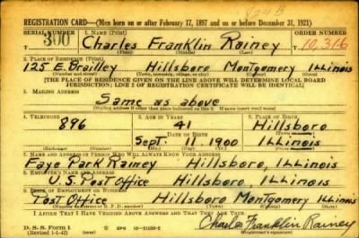 Thumbnail for Charles Franklin > Rainey, Charles Franklin (1900)