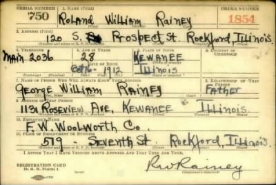 Thumbnail for Roland William > Rainey, Roland William (1912)