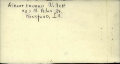 Thumbnail for Albert Edward > Willett, Albert Edward (1914)