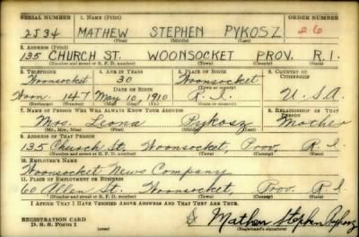 Thumbnail for Mathew Stephen > Pykosz, Mathew Stephen (1910)