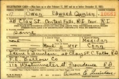 Thumbnail for Owen Edward > Quinlan, Owen Edward (1898)