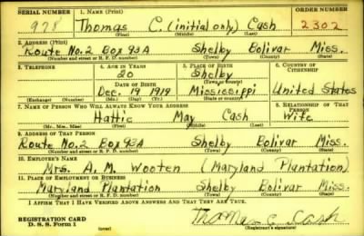 Thomas C > Cash, Thomas C (1919)