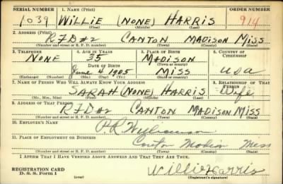 Thumbnail for Willie > Harris, Willie (1905)