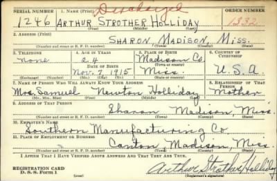 Thumbnail for Arthur Strother > Holliday, Arthur Strother (1915)