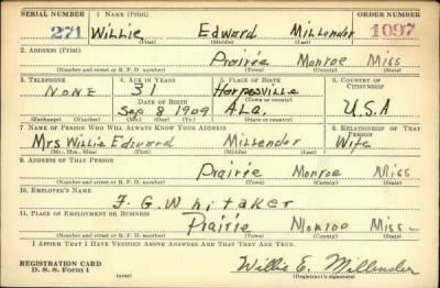 Thumbnail for Willie Edward > Millender, Willie Edward (1909)