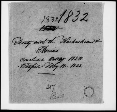 Thumbnail for Oct. 11, 1832-Dec. 17, 1834 > 178 - Kaskaskia and Peoria at Castor Hill in the County of St. Louis, St. Louis, Missouri, October 27, 1832.