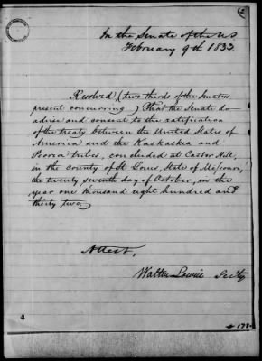 Oct. 11, 1832-Dec. 17, 1834 > 178 - Kaskaskia and Peoria at Castor Hill in the County of St. Louis, St. Louis, Missouri, October 27, 1832.