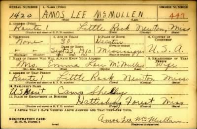 Thumbnail for Amos Lee > McMullen, Amos Lee (1910)