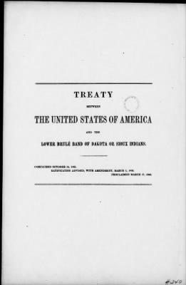 Oct. 10, 1865-Apr. 7, 1866 > 340 - Lower Brule Band of Dakota or Sioux Indians at Fort Sully in the Territory of Dakota, October 14, 1865.