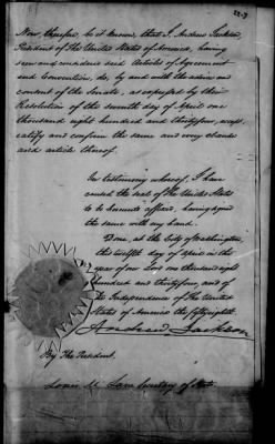 Thumbnail for Oct. 11, 1832-Dec. 17, 1834 > 182 - Cherokee Nation Dated Feb. 14, 1833 Ratified April 12, 1834.