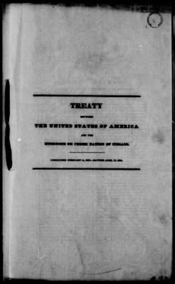 Thumbnail for Oct. 11, 1832-Dec. 17, 1834 > 182 - Cherokee Nation Dated Feb. 14, 1833 Ratified April 12, 1834.