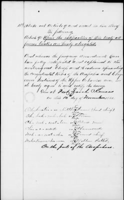 Oct. 10, 1865-Apr. 7, 1866 > 341 - Confederated Tribes of Arapaho and Cheyenne tribes of Indians at the Camp on the Little Arkansas River in the State of Kansas, October 14, 1865; and assent to amendments, November 10 and 19, 1866.