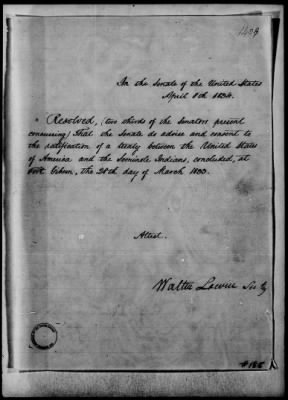 Thumbnail for Oct. 11, 1832-Dec. 17, 1834 > 185 - Seminole Concluded March 28th 1833. Ratified Apri 18th 1834.