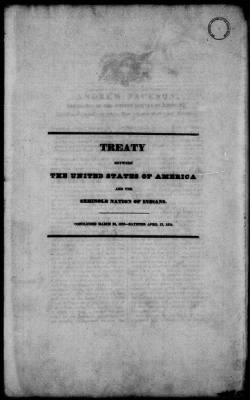 Thumbnail for Oct. 11, 1832-Dec. 17, 1834 > 185 - Seminole Concluded March 28th 1833. Ratified Apri 18th 1834.