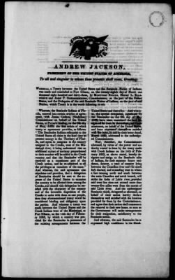 Thumbnail for Oct. 11, 1832-Dec. 17, 1834 > 185 - Seminole Concluded March 28th 1833. Ratified Apri 18th 1834.