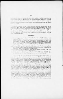 Thumbnail for Oct. 10, 1865-Apr. 7, 1866 > 341 - Confederated Tribes of Arapaho and Cheyenne tribes of Indians at the Camp on the Little Arkansas River in the State of Kansas, October 14, 1865; and assent to amendments, November 10 and 19, 1866.