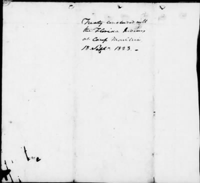 Thumbnail for Aug. 24, 1818-Nov. 7, 1825 > 120 - Treaty and additional article with the Florida Tribes of Indians on Moultrie Creek, September 18, 1823.