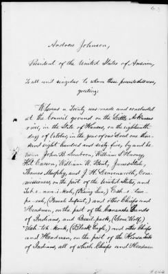 Oct. 10, 1865-Apr. 7, 1866 > 343 - Comanche and Kiowa Tribes of Indians at the Council Ground on the Little Arkansas River eight miles from the mouth of said river, in the State of Kansas; October 18, 1865.