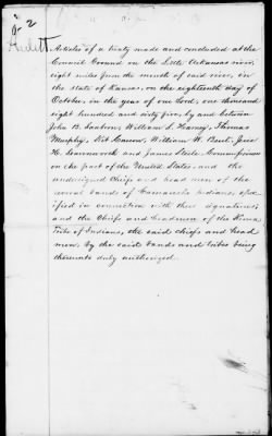 Oct. 10, 1865-Apr. 7, 1866 > 343 - Comanche and Kiowa Tribes of Indians at the Council Ground on the Little Arkansas River eight miles from the mouth of said river, in the State of Kansas; October 18, 1865.