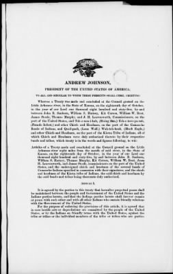 Oct. 10, 1865-Apr. 7, 1866 > 343 - Comanche and Kiowa Tribes of Indians at the Council Ground on the Little Arkansas River eight miles from the mouth of said river, in the State of Kansas; October 18, 1865.