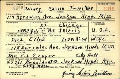 Thumbnail for Quincy Calvin > Truvillion, Quincy Calvin (1918)