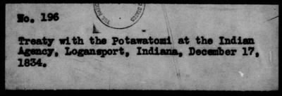 Thumbnail for Oct. 11, 1832-Dec. 17, 1834 > 196 - Potawatomi at the Indian Agency, Logansport, Indiana, December 17, 1834.