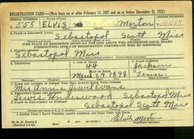 Thumbnail for Elvis > Morton, Elvis (1898)