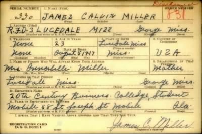 Thumbnail for James Calvin > Miller, James Calvin (1917)