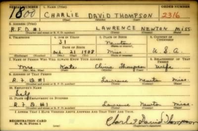 Thumbnail for Charlie David > Thompson, Charlie David (1908)