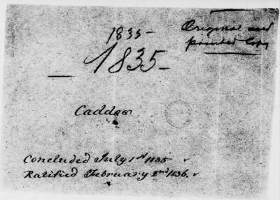 Thumbnail for July 1, 1835-Nov. 23, 1837 > 197 - Caddo at the Agency House in the Caddo Nation and State of Louisiana, and supplementary articles, July 1, 1835.