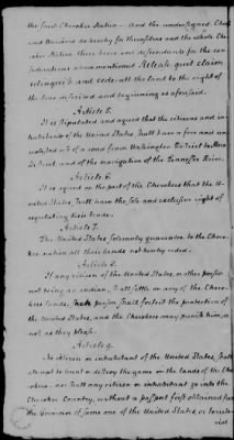 Thumbnail for Aug. 14, 1772-Oct. 24, 1801 > 18 - Cherokee on Holston River and additional article of February 17, 1792 at Philadelphia, July 2, 1791