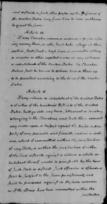 Thumbnail for Aug. 14, 1772-Oct. 24, 1801 > 18 - Cherokee on Holston River and additional article of February 17, 1792 at Philadelphia, July 2, 1791