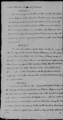 Thumbnail for Aug. 14, 1772-Oct. 24, 1801 > 18 - Cherokee on Holston River and additional article of February 17, 1792 at Philadelphia, July 2, 1791