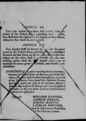 Thumbnail for Aug. 14, 1772-Oct. 24, 1801 > 13 - Chickasaw at Hopewell, January 10, 1786