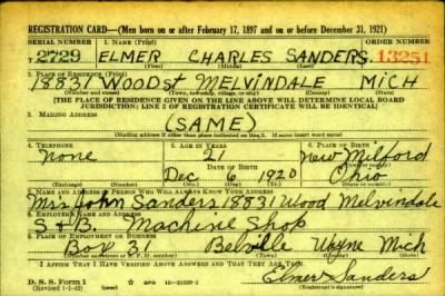 Thumbnail for Elmer Charles > Sanders, Elmer Charles (1920)