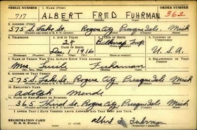 Thumbnail for Albert Fred > Fuhrman, Albert Fred (1916)